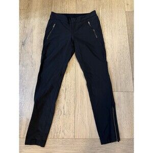 Athleta Sz 2 Wander Slim Pant Stretch Zipper Ankle Pockets Black